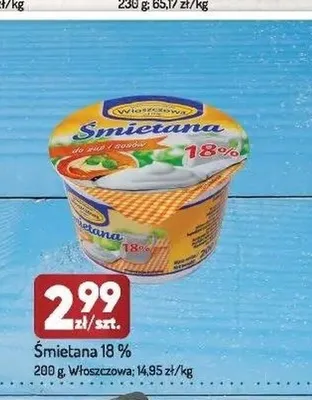 Śmietana 18% Włoszczowa promocja w Avita