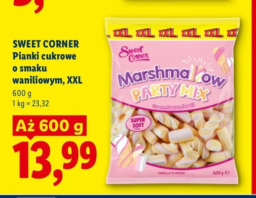 Pianki cukrowe o smaku waniliowym XXL Sweet Corner promocja w Lidl