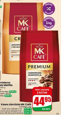 Kawa ziarnista MK Café Crema promocja w Dino