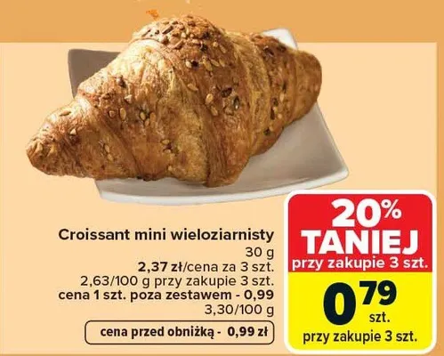 Croissant mini wieloziarnisty promocja w Carrefour