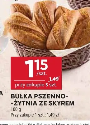 Bułka pszenno-żytnia ze skyrem promocja w Stokrotka