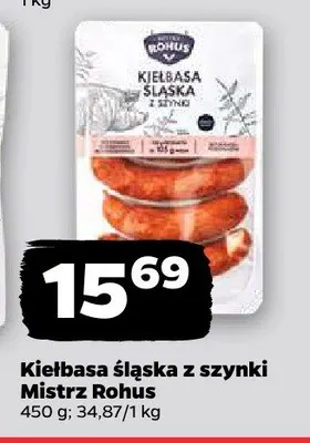 Kiełbasa śląska z szynki Mistrz Rohus promocja w Netto