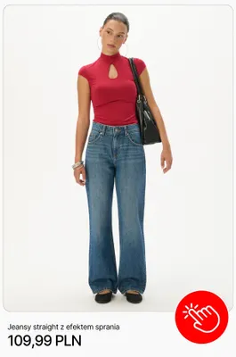Jeansy straight z efektem sprania Cropp promocja w Cropp
