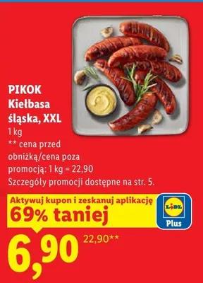 Kiełbasa śląska XXL Pikok promocja w Lidl