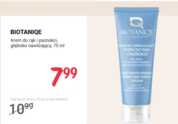 Krem do rąk i paznokci głęboko nawilżający Biotaniqe promocja w Rossmann