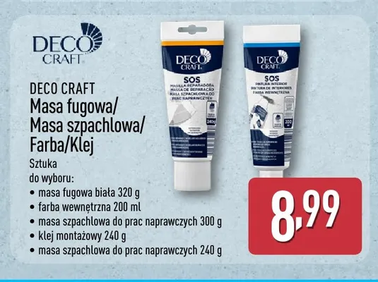 Masa fugowa biała Deco Craft promocja w Aldi
