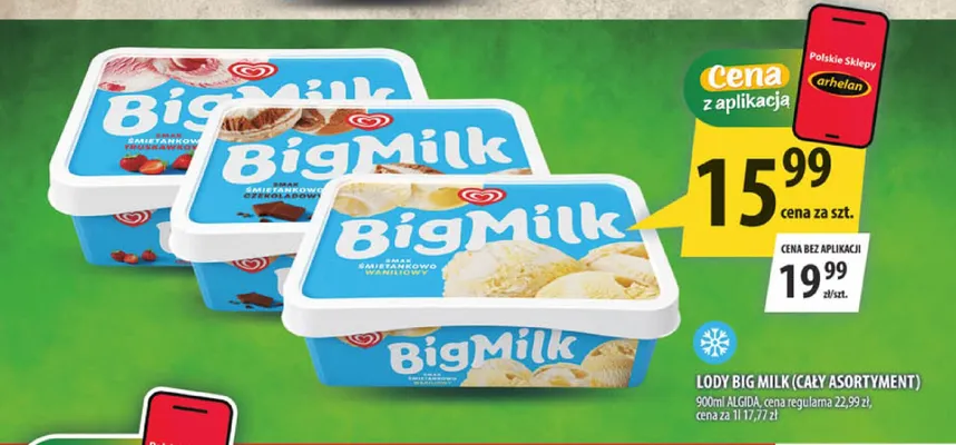 Lody Big Milk promocja w Arhelan