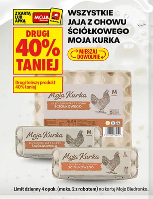 Jaja z chowu ściółkowego Moja Kurka promocja w Biedronka