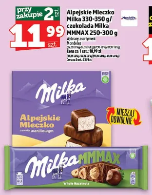 Alpejskie Mleczko Milka / czekolada Milka MMMAX promocja w TOPAZ
