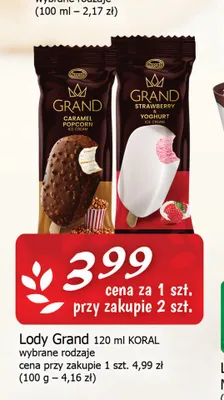 Lody Grand Koral promocja w CEZAR Delikatesy