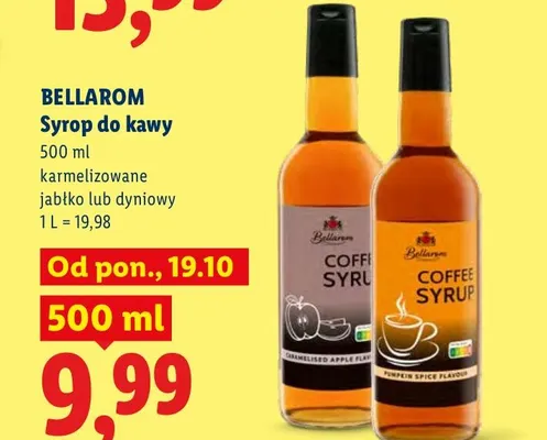 Syrop do kawy dyniowy Bellarom promocja w Lidl