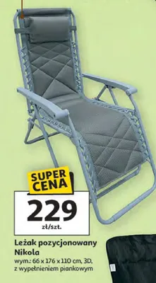 Leżak pozycjonowany Nikola promocja w Auchan