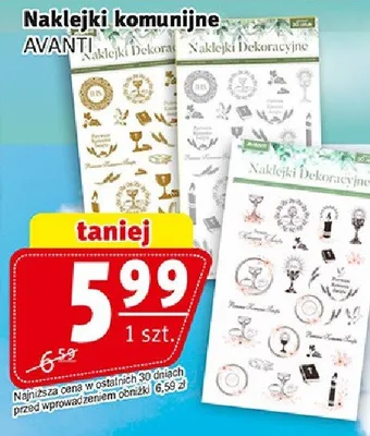 Naklejki komunijne dekoracyjne Avanti promocja w Prim Market