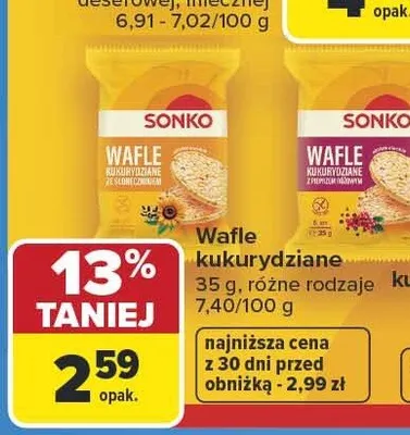 Wafle kukurydziane Sonko promocja w Carrefour
