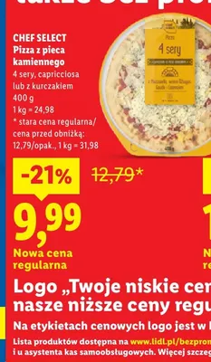 Pizza z pieca kamiennego 4 sery Chef Select promocja w Lidl