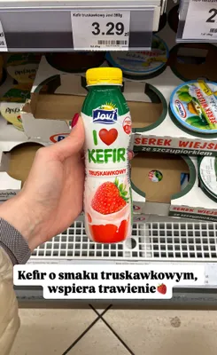 Kefir truskawkowy promocja w Dino