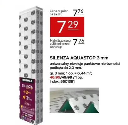Podkład pod panele Silenza Aquastop 3 mm Afirmax promocja w Abra Meble