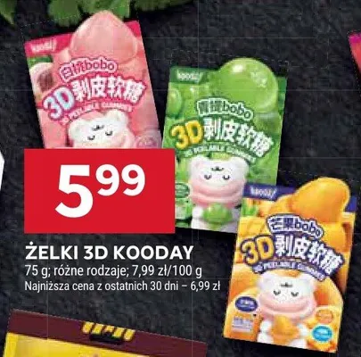 Żelki 3D Kooday, różne rodzaje promocja w Stokrotka