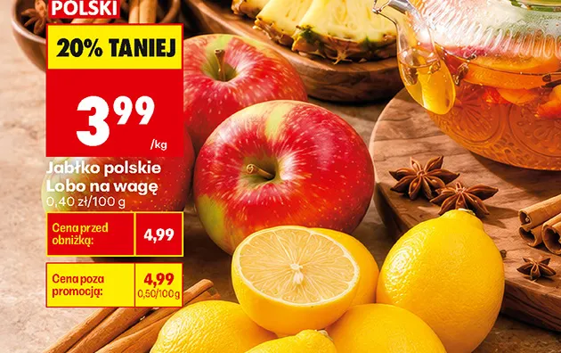 Jabłka polskie Lobo na wagę promocja w Biedronka