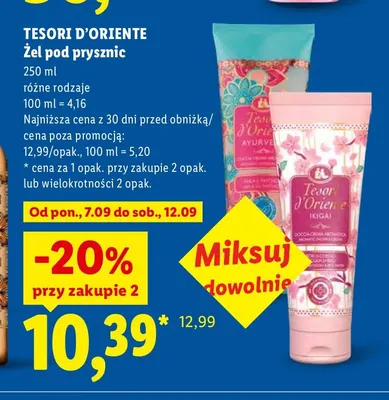 Żel pod prysznic Tesori d'Oriente promocja w Lidl