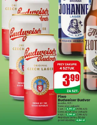 Piwo Budweiser Budvar promocja w Dino