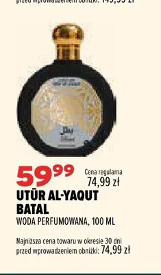 Woda perfumowana Utur Al-Yaqut Batal promocja w Drogerie Natura