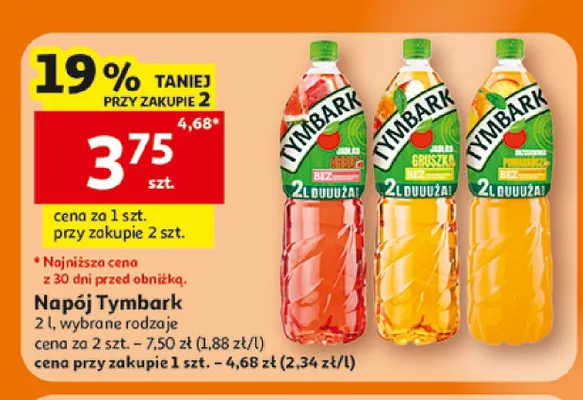 Napój Tymbark jabłko gruszka promocja w Auchan