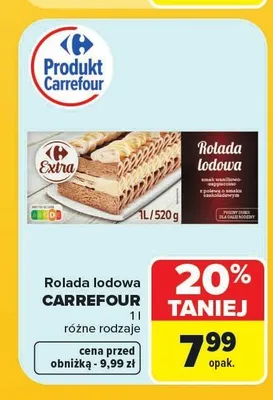 Rolada lodowa waniliowo-cappuccino Carrefour promocja w Carrefour Market