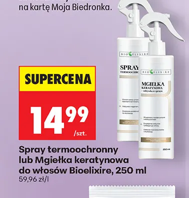 Spray termoochronny do włosów Bioelixire promocja w Biedronka