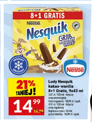 Lody Nesquik kakao-wanilia Nestlé 9-pak promocja w Twój Market
