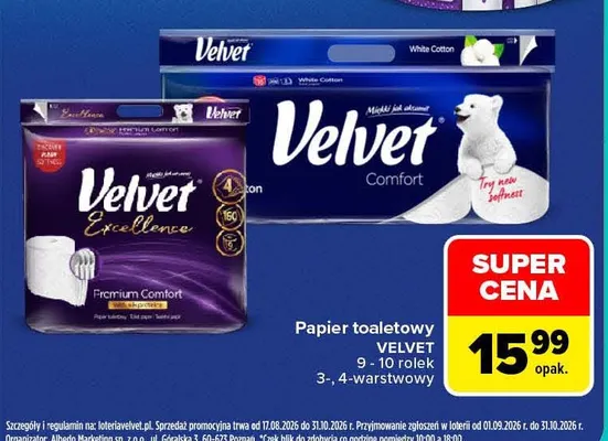 Papier toaletowy Velvet promocja w Carrefour Market