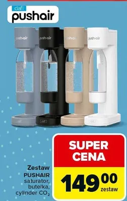 Zestaw Pushair + aluminiowa butelka, cylinder CO2 promocja w Carrefour