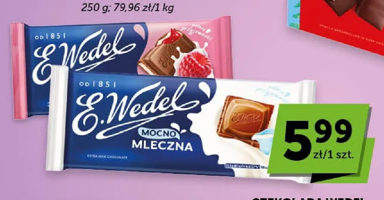 Czekolada z malinami E.Wedel 80-100g promocja w Groszek