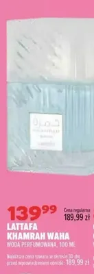 Woda perfumowana Khamrah Waha Lattafa promocja w Drogerie Natura