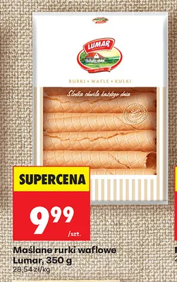 Maślane rurki waflowe Lumar promocja w Biedronka