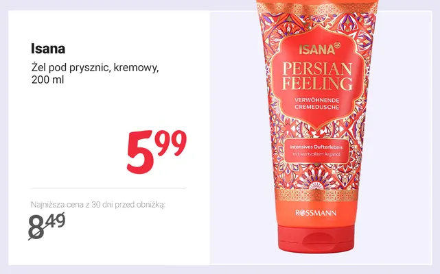 Żel pod prysznic kremowy Isana promocja w Rossmann