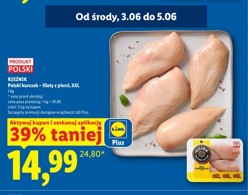 Filety z piersi kurczaka Rzeźnik XXL promocja w Lidl