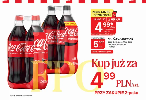Napój gazowany Coca-Cola 2-pak promocja w Chorten
