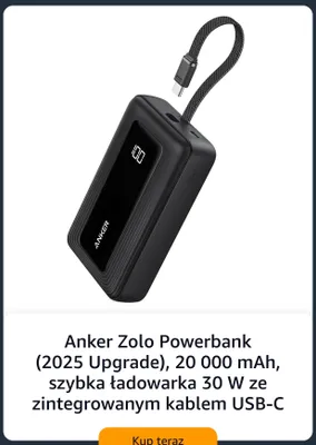 Powerbank Anker Zolo 20000mAh 30W promocja w Amazon