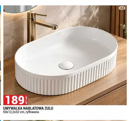 Umywalka nablatowa Zulu ryflowana promocja w Merkury Market