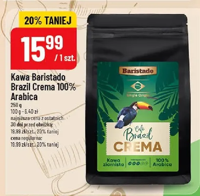 Kawa Brazil Crema 100% Arabica promocja w POLOmarket