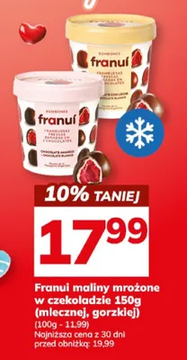 Franui maliny mrożone w czekoladzie 180g (mlecznej, gorzkiej) promocja w Hitpol