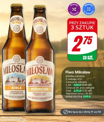 Piwo Miłosław Białe promocja w Dino