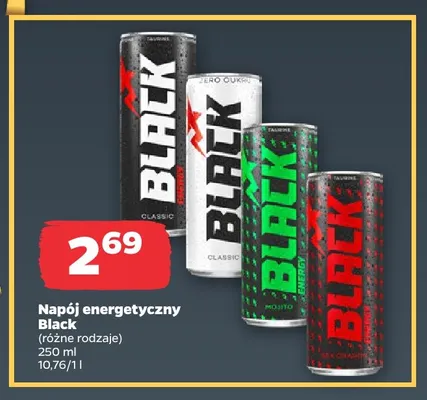 Napój energetyczny Black Zero Cukru promocja w Netto