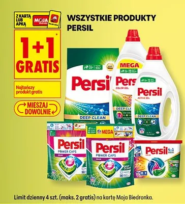 Wszystkie produkty Persil 1+1 GRATIS promocja w Biedronka
