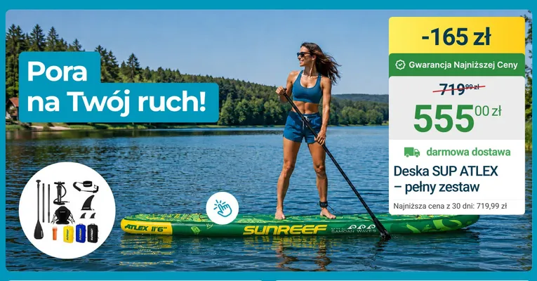Deska SUP ATLEX pełny zestaw promocja w ERLI