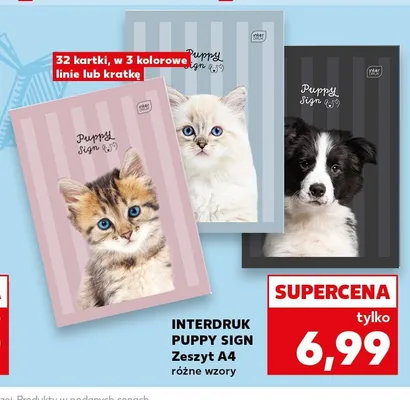 Zeszyt A4 Interdruk Puppy Sign promocja w BACK TO SCHOOL