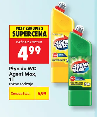 Płyn do WC Agent Max Cytrusowy promocja w Biedronka
