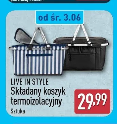 Składany koszyk termoizolacyjny Live in Style promocja w Aldi