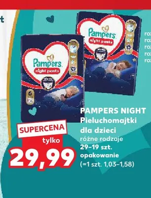 Pieluchomajtki dla dzieci Pampers Night promocja w Kaufland